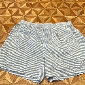 Columbia PFG Blue and White Striped Seersucker swim trunks